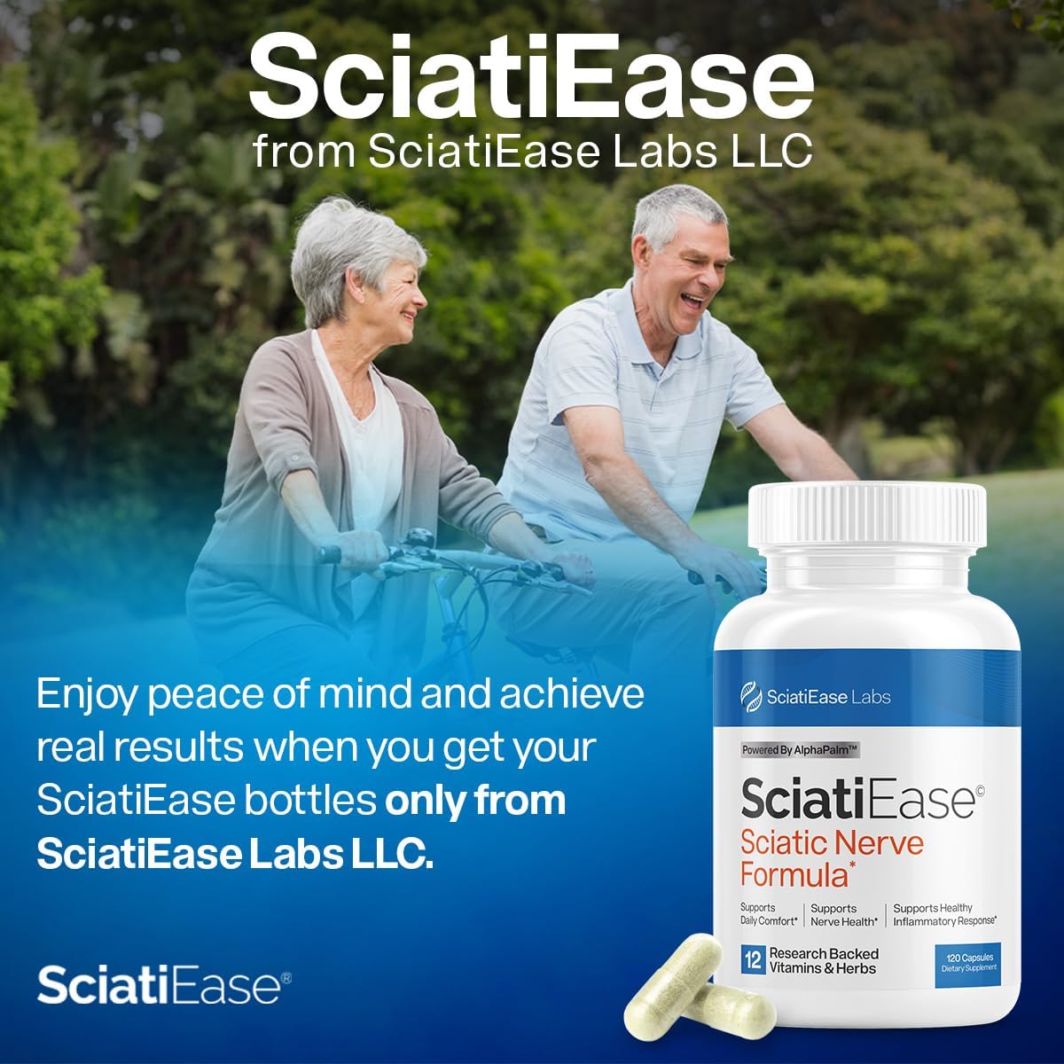 Sciatic Nerve Health Support Supplement - Nerve Support Formula with AlphaPalm, Pea, Vitamin B Complex, Alpha Lipoic Acid 300mg