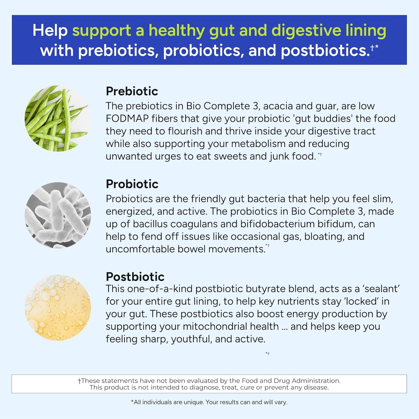 Gundry MD® Bio Complete 3, 3-in-1 Probiotics for Gut Health, Probiotic Supplements for Digestion, Supplement Supporting Bloating, Gas, Food Cravings, Energy Levels, Skin, and Focus, 30 Day Supply