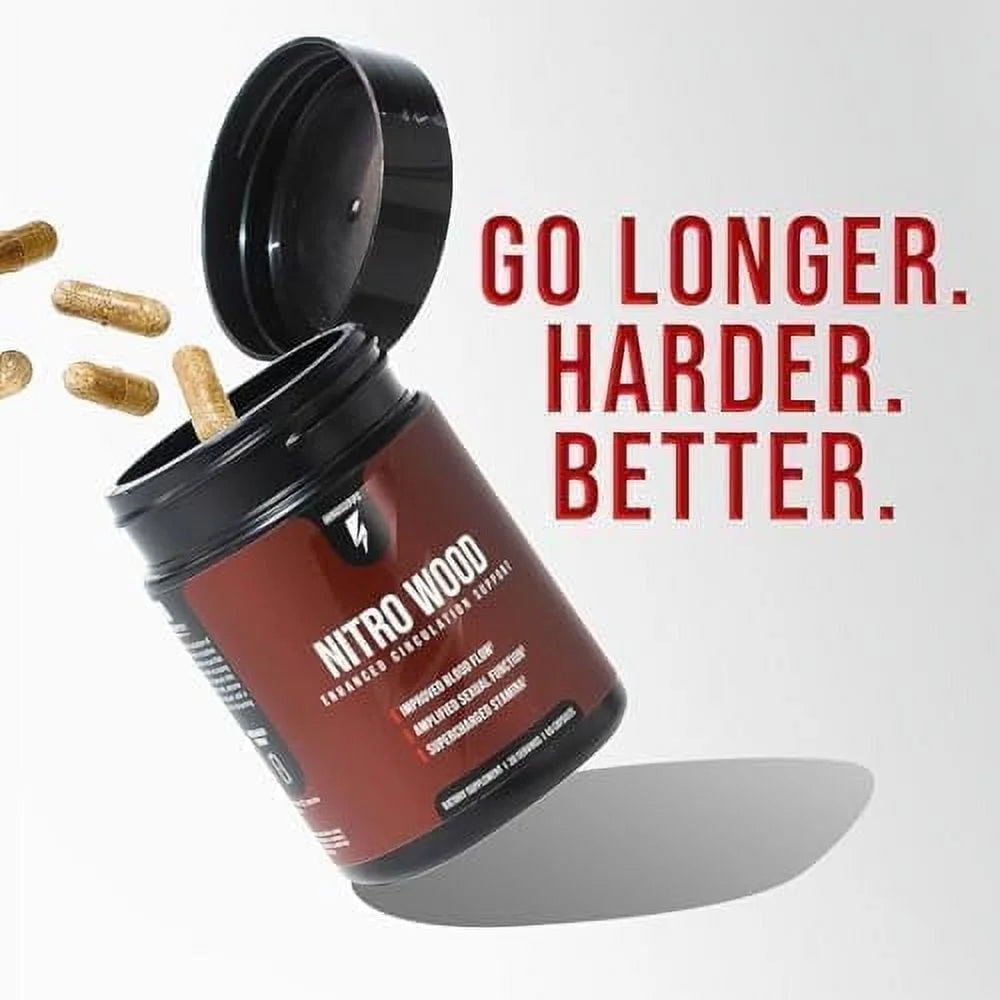 Nitro Wood Enhanced Circulation, Reduced Swelling & Stamina Support | 60 Capsules