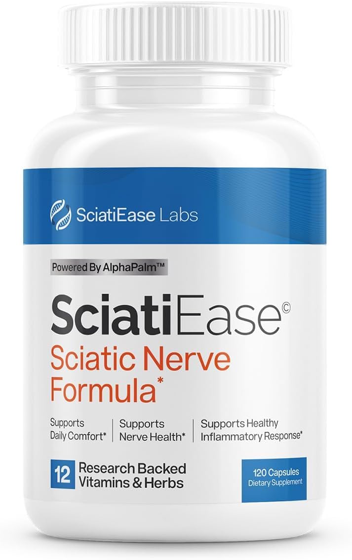 Sciatic Nerve Health Support Supplement - Nerve Support Formula with AlphaPalm, Pea, Vitamin B Complex, Alpha Lipoic Acid 300mg
