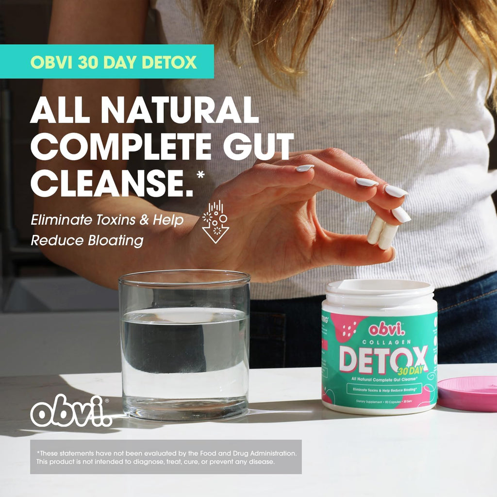 Obvi Detox Colon Cleanse Supplement | Promotes Digestive and Gut Health, Bloating Relief, Helps Remove Toxins | Immune Support with Milk Thistle, Psyllium Husk, Senna Leaf | 30 Servings