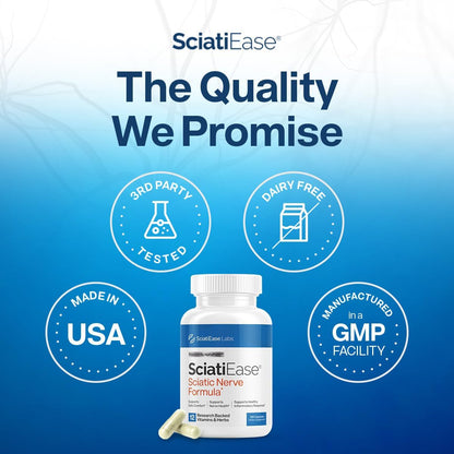 Sciatic Nerve Health Support Supplement - Nerve Support Formula with AlphaPalm, Pea, Vitamin B Complex, Alpha Lipoic Acid 300mg