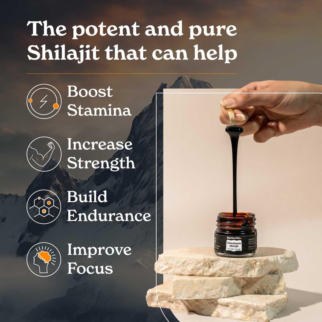 Better Alt Pure Himalayan Shilajit Resin Pack of 1 High Potency Gold Grade 150 Servings for Energy Boost & Immune Support, 85+ Trace Minerals, 75%+ Fulvic Acid, with Lab Test Report,400 mg
