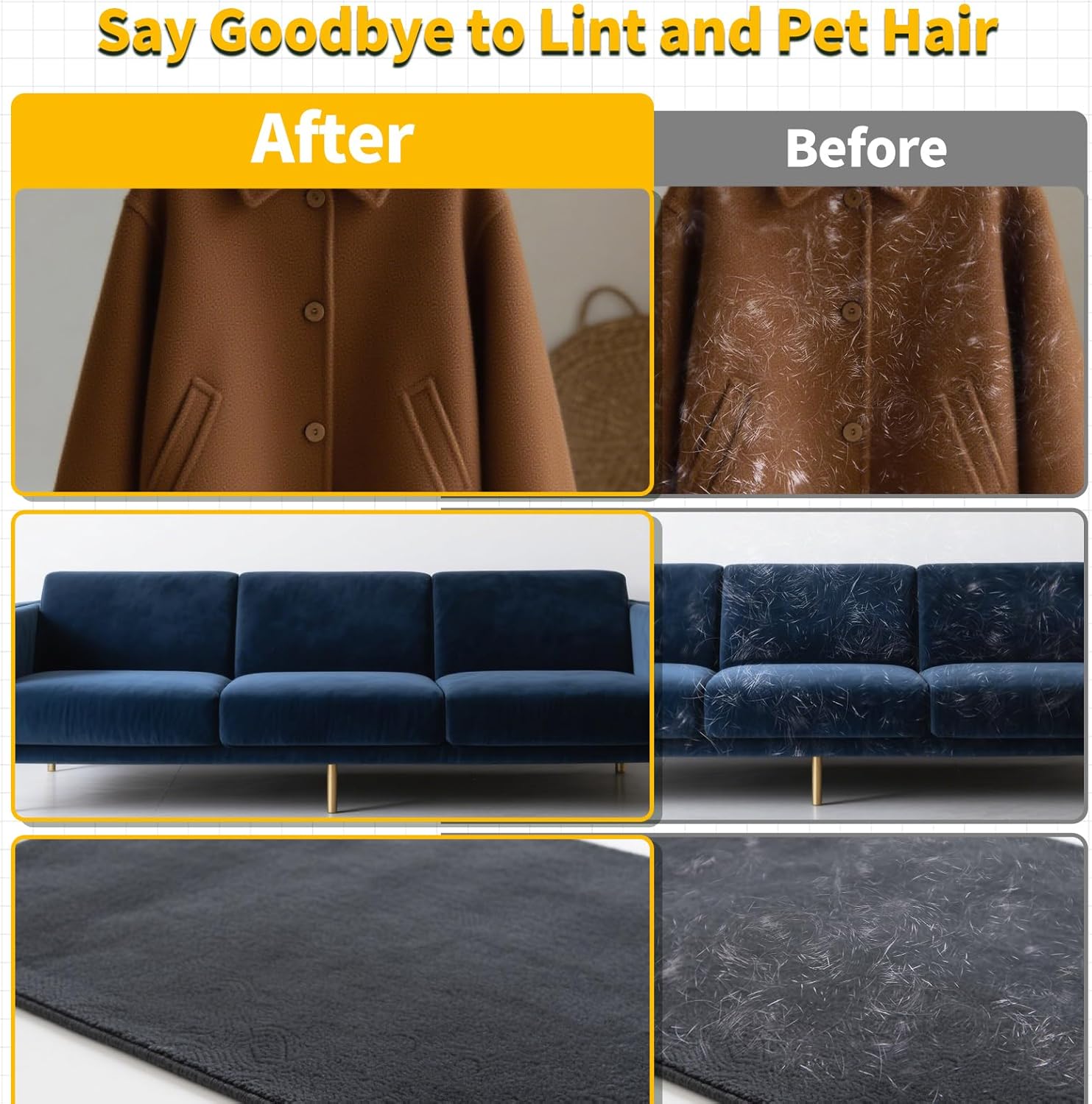 Pet Hair Removal Glove for Dogs & Cats, Newly Upgraded Reusable Electrostatic Pet Hair Glove, Pet Hair Remover Tool for Clothing, Couch, Carpet, Car Seat