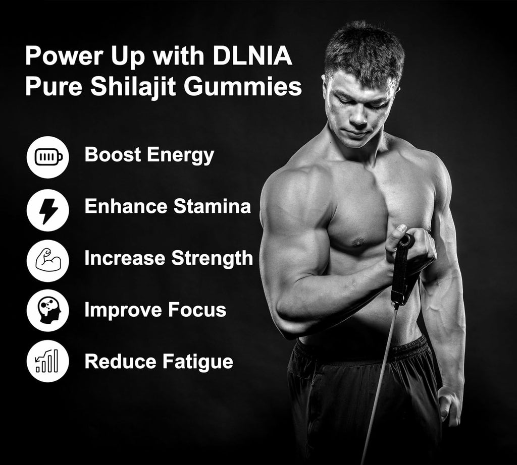 Shilajit Gummies with Ashwagandha, Seamoss, Turmeric - Organic, Zero Sugar & Vegan-Friendly Himalayan Shilajit for Men & Women - Energy, Calm Cosrtisol, Sleep, Immune Support & Overall Health