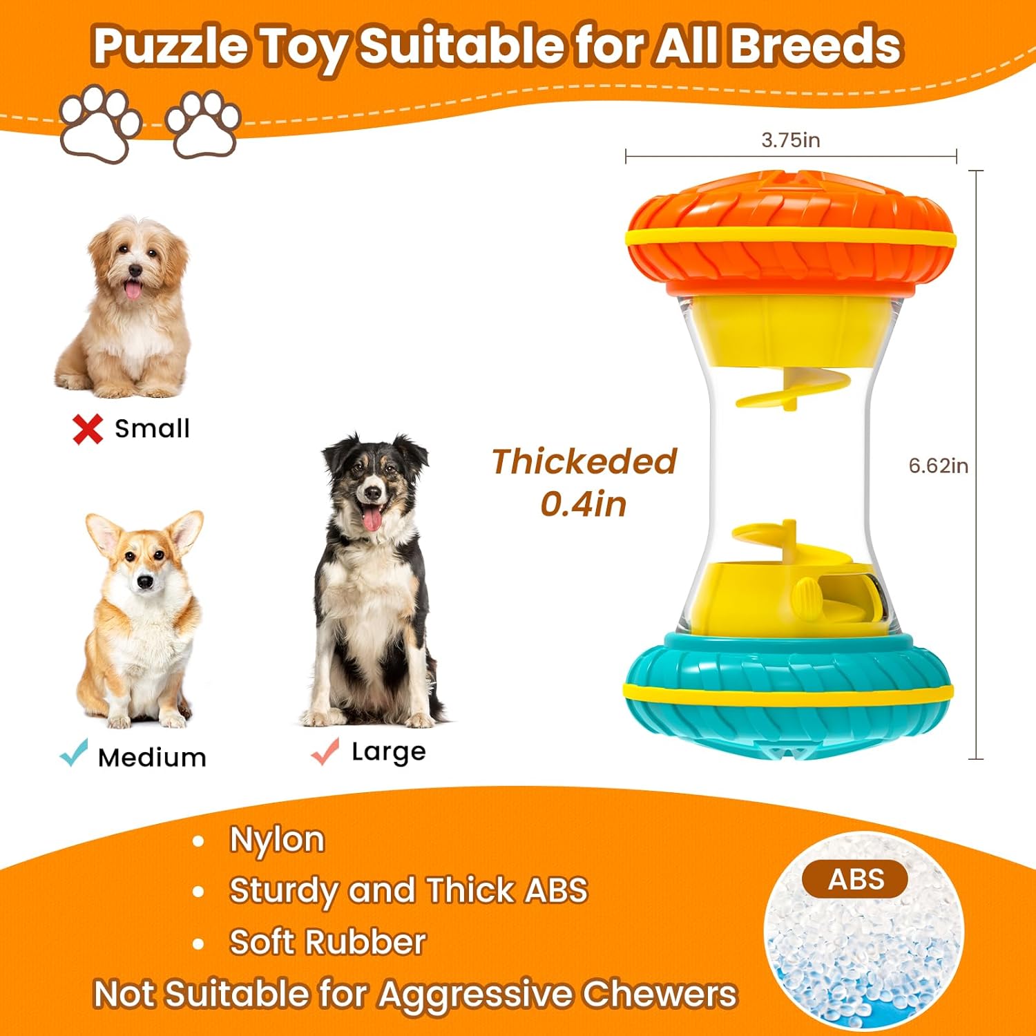 Interactive Dog Puzzle Toys for Boredom, Dogs Enrichment Toy to Keep Them Busy, Treat Dispensing Slow Feeder