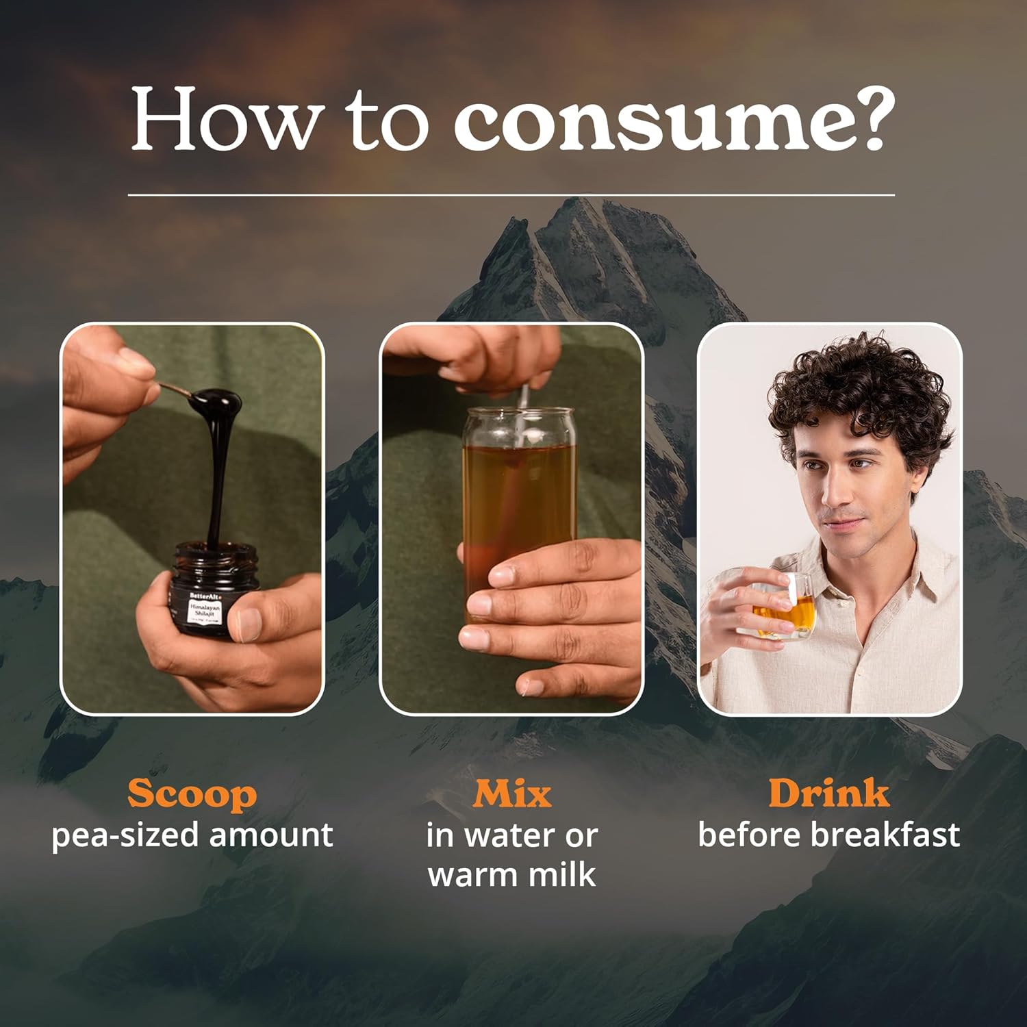 Better Alt Pure Himalayan Shilajit Resin Pack of 1 High Potency Gold Grade 150 Servings for Energy Boost & Immune Support, 85+ Trace Minerals, 75%+ Fulvic Acid, with Lab Test Report,400 mg