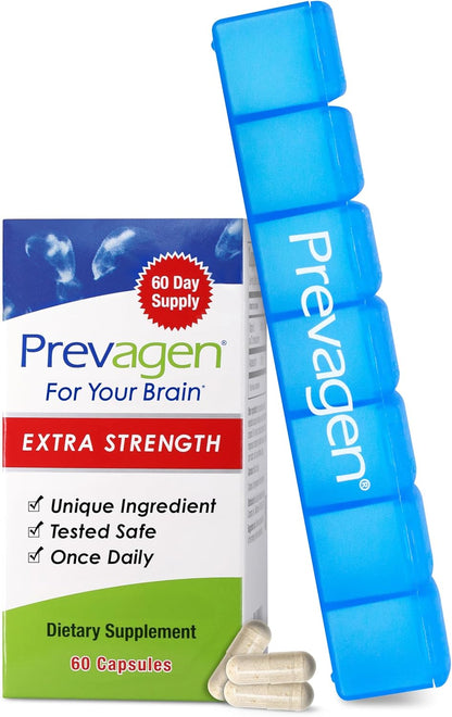 Prevagen Extra Strength - 60 Capsules | Formulated for Your Brain | 20mg of Apoaequorin Plus Vitamin D3 with 7-Day Pill Minder