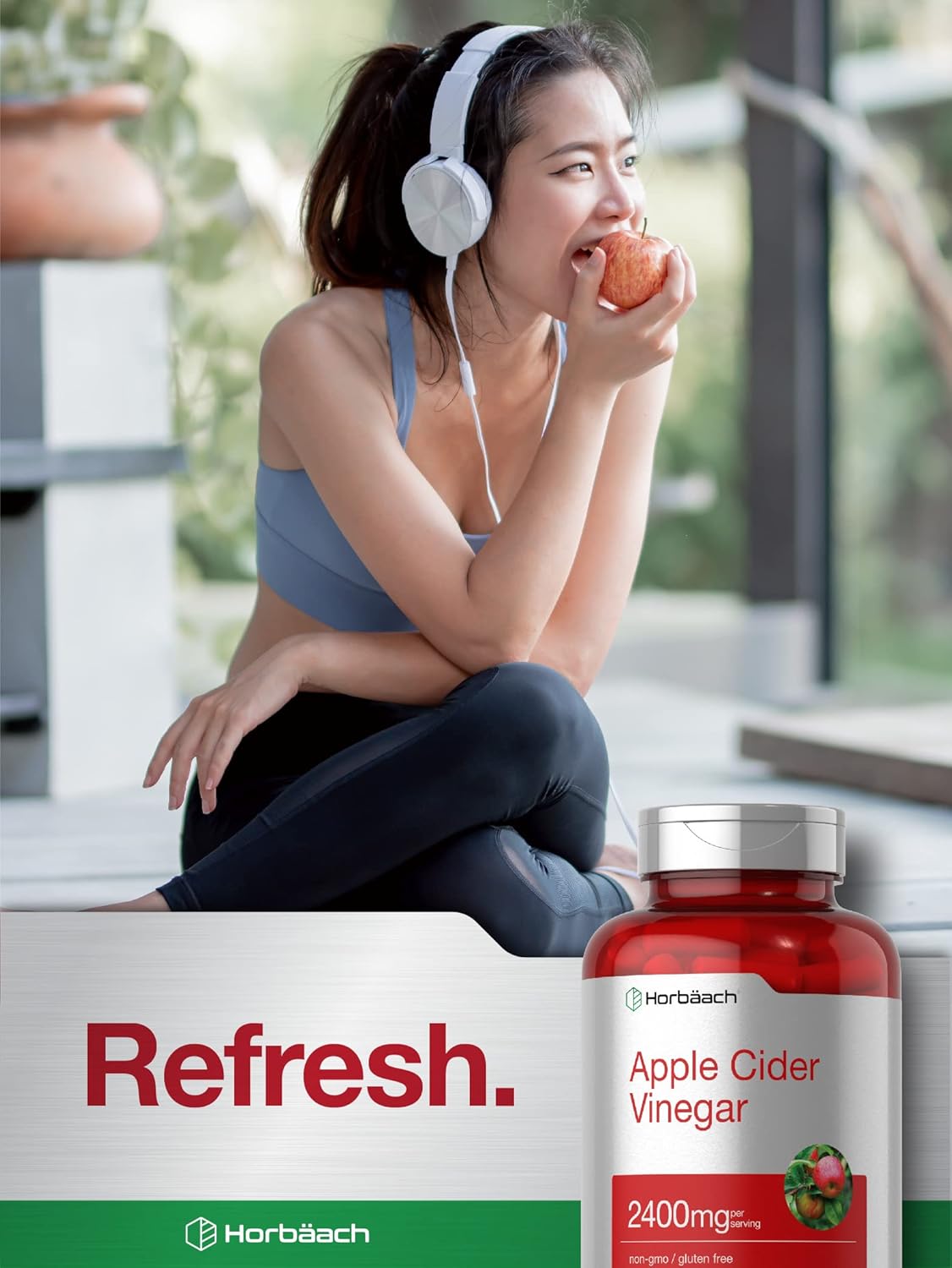 Apple Cider Vinegar Capsules 2400mg – Horbäach Extra Strength ACV Pills for Weight Loss, Detox & Bloating Relief | 150 Count | Non-GMO, Gluten Free