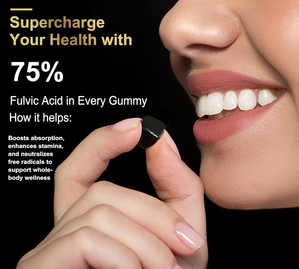 Shilajit Gummies with Ashwagandha, Seamoss, Turmeric - Organic, Zero Sugar & Vegan-Friendly Himalayan Shilajit for Men & Women - Energy, Calm Cosrtisol, Sleep, Immune Support & Overall Health