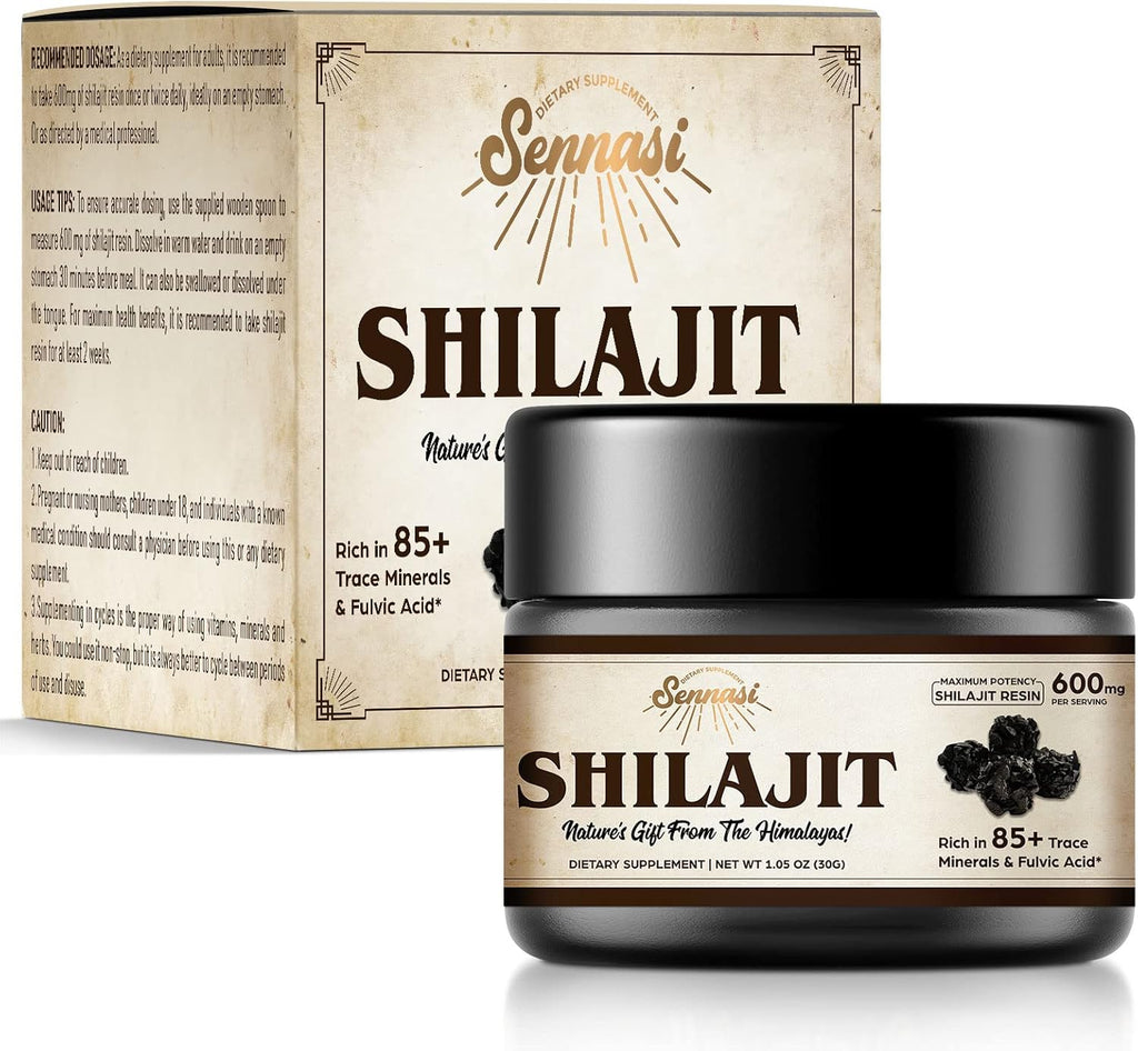 Shilajit Pure Himalayan Organic Shilajit Resin - 600mg Maximum Potency Natural Organic Shilajit Resin with 85+ Trace Minerals & Fulvic Acid for Energy, Immune Support, 30 Grams (1 Pack)