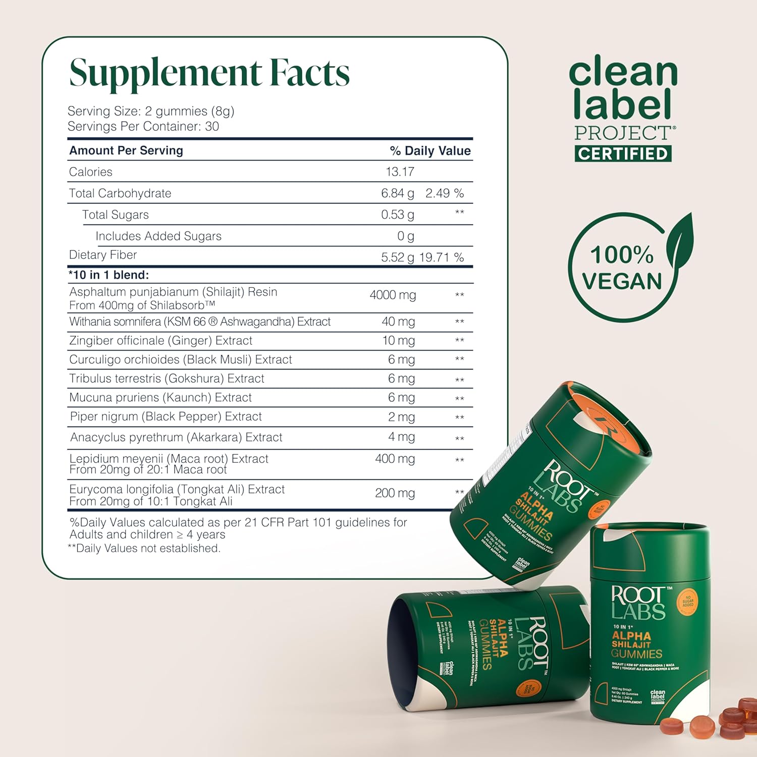 10-in-1 Alpha Shilajit Gummies | 4000 mg Pure Himalayan Shilajit, Tongkat Ali, Maca Root, 75% Fulvic Acid | ShilAbsorb Bioavailability Tech | Sugar-Free Vegan, 85+ Trace Minerals | 60 Pack