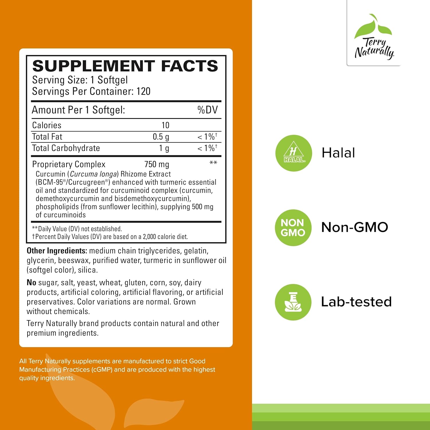 Terry Naturally CuraMed 750 mg - Antioxidant Supplement for Brain & Heart Health Support - Supplement with High-Potency Curcumin Complex - Kidney, Liver & Immune Health Support - 120 Softgels