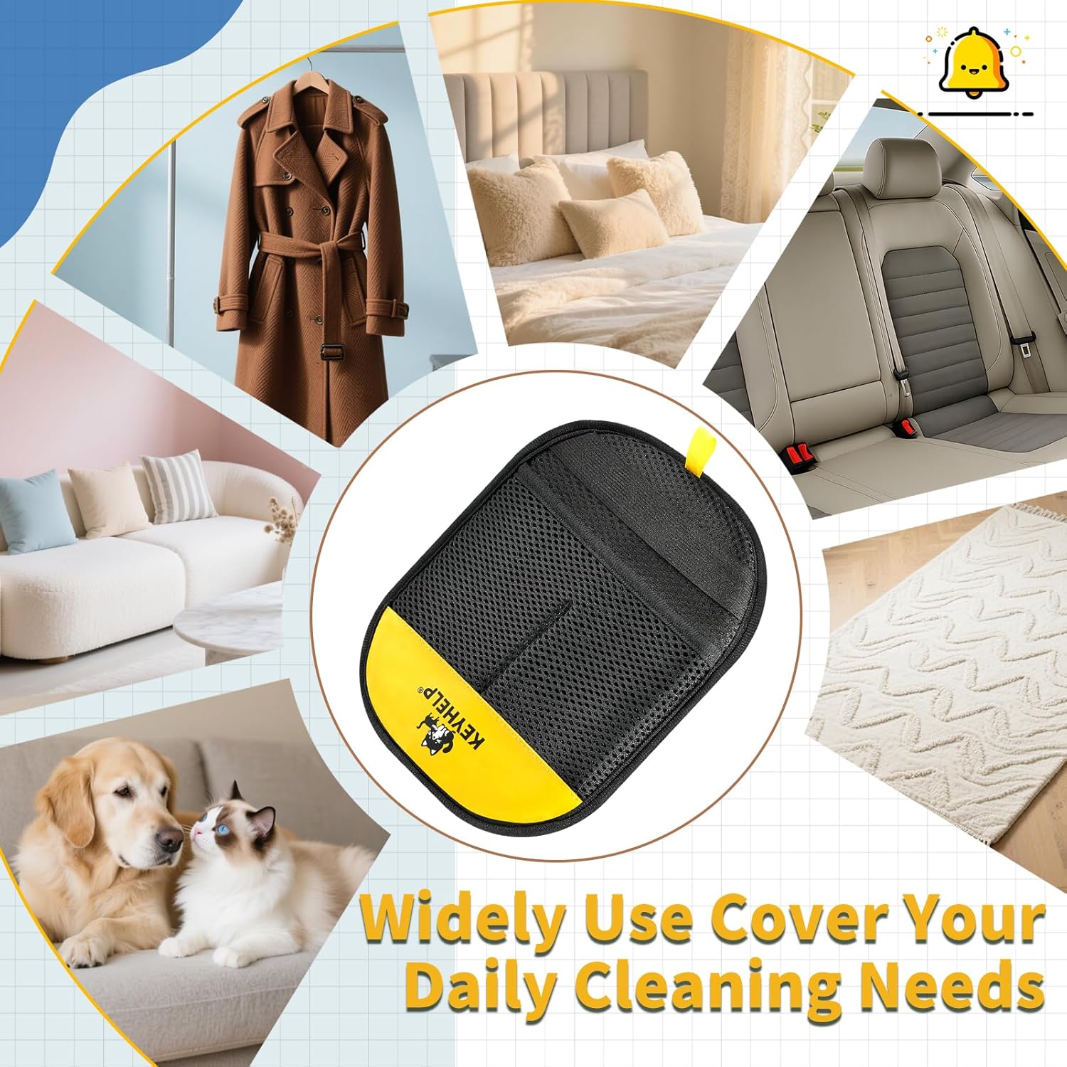 Pet Hair Removal Glove for Dogs & Cats, Newly Upgraded Reusable Electrostatic Pet Hair Glove, Pet Hair Remover Tool for Clothing, Couch, Carpet, Car Seat