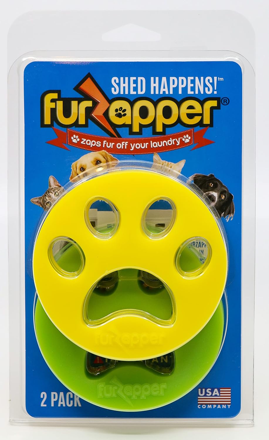 FurZapper Pet Hair Remover for Laundry, 2 Pack - Reusable Dog & Cat Hair Remover Tool As Seen on Shark Tank - Removes Pet Fur, Hair, Lint, Dander From Clothes & Laundry - Use 1 FurZapper Per Pet