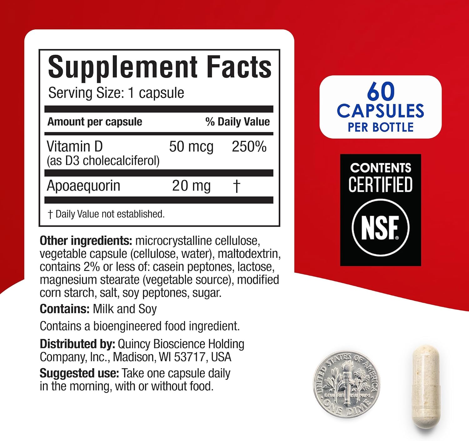 Prevagen Extra Strength - 60 Capsules | Formulated for Your Brain | 20mg of Apoaequorin Plus Vitamin D3 with 7-Day Pill Minder