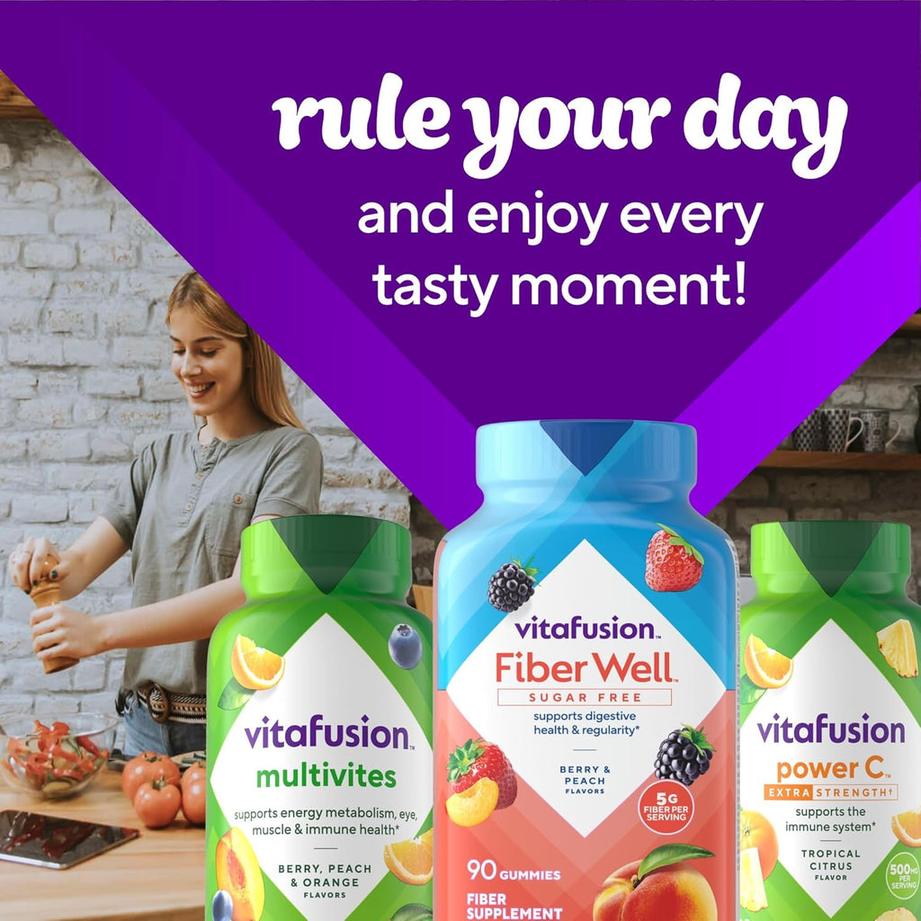 Vitafusion Fiber Well Gummy Vitamins, 90 Count (Packaging May Vary)