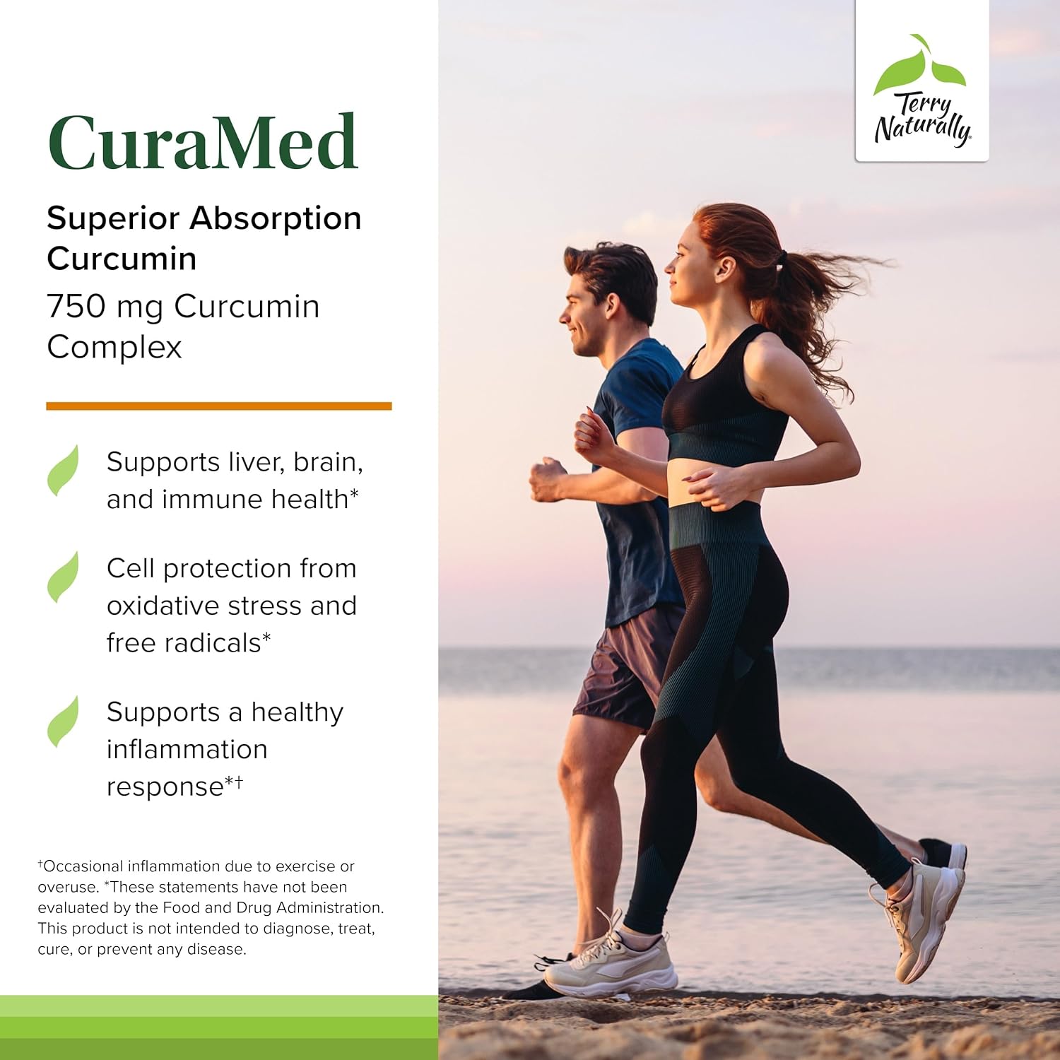 Terry Naturally CuraMed 750 mg - Antioxidant Supplement for Brain & Heart Health Support - Supplement with High-Potency Curcumin Complex - Kidney, Liver & Immune Health Support - 120 Softgels