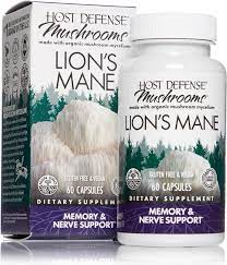 Host Defense Mushrooms Lion's Mane - Supplement Capsules for Brain Health Support - Mushroom Support for Focus & Memory Function - Immune & Nervous System Supplement - 60 Capsules (30 Servings)*